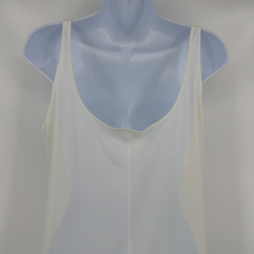 Vtg Lingerie Ivory Lace Trim Slip Dress Sz M Nightgown Coquette Fairy Cottage - Picture 7 of 9